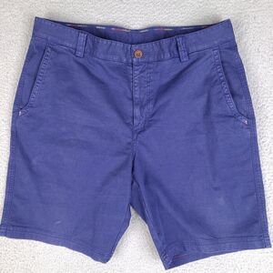 Robert‎ Graham Shorts Mens 35 Navy Blue Classic Fit Casual Chino Stretch